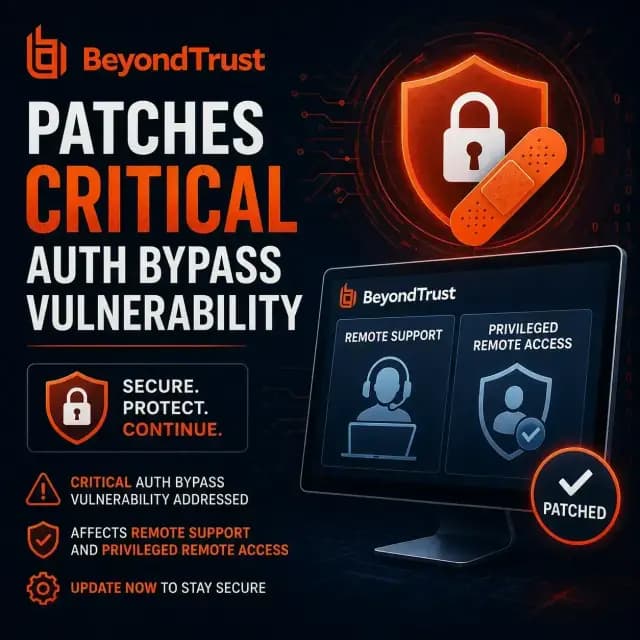 BeyondTrust patching a critical authentication bypass vulnerability affecting Remote Support and Privileged Remote Access.