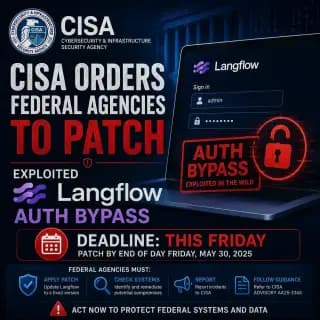 CISA logo alongside a warning icon representing an actively exploited software vulnerability