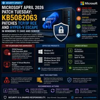 Microsoft’s April 2026 Patch Tuesday update KB5082063.