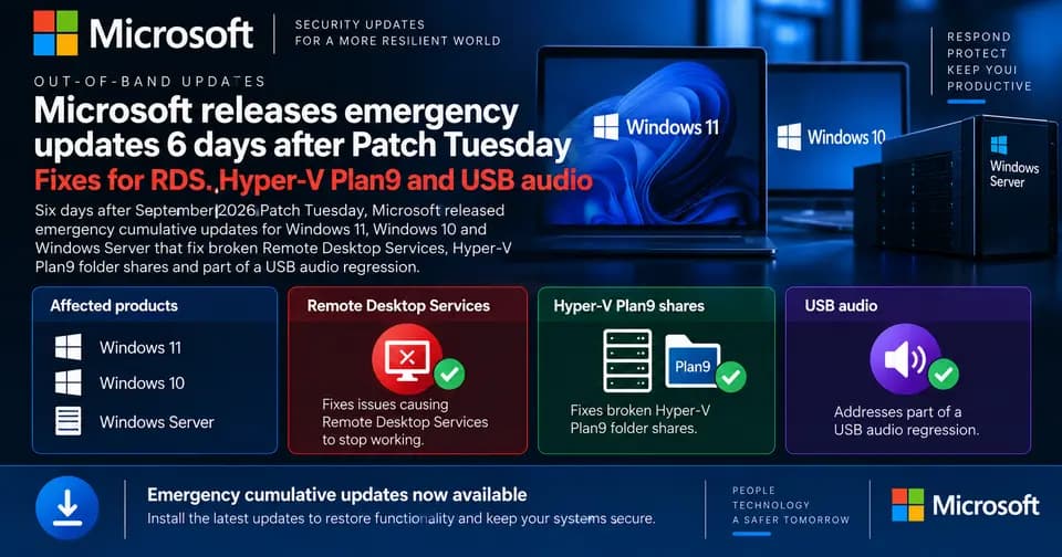 Windows Update screen on a laptop showing an out-of-band cumulative update ready to install