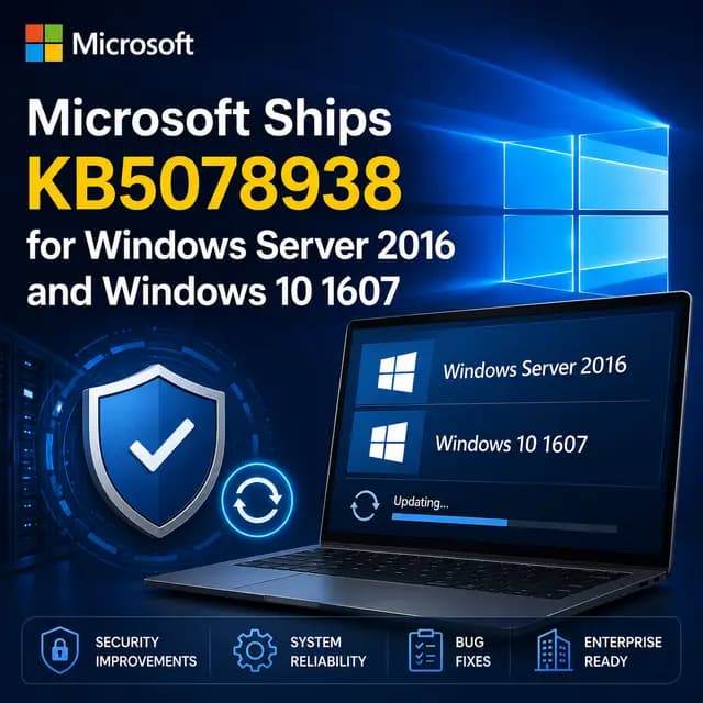 Windows Update screen showing a security update installing on a server