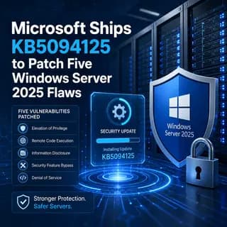 Windows Server 2025 update screen showing security patch installation