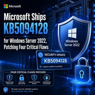 Windows Server 2022 update dialog showing security patch KB5094128