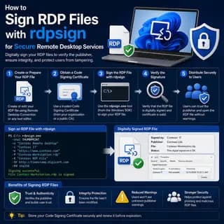 Illustration for How to Sign RDP Files with rdpsign for Secure Remote Desktop Services