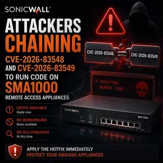 SonicWall SMA1000 secure remote access appliance in a data centre rack