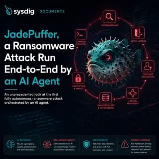 Conceptual illustration of an autonomous AI agent orchestrating a multi-stage ransomware attack
