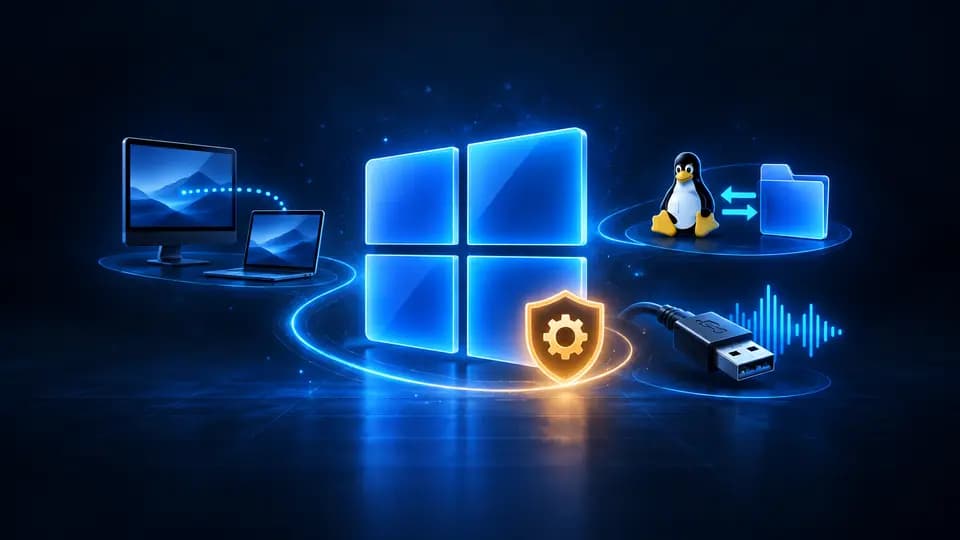 Windows 11 KB5129195 emergency update with Remote Desktop, Linux Plan9 folder sharing, and USB audio repair.