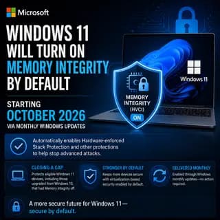Windows Security app showing the Core isolation Memory integrity toggle