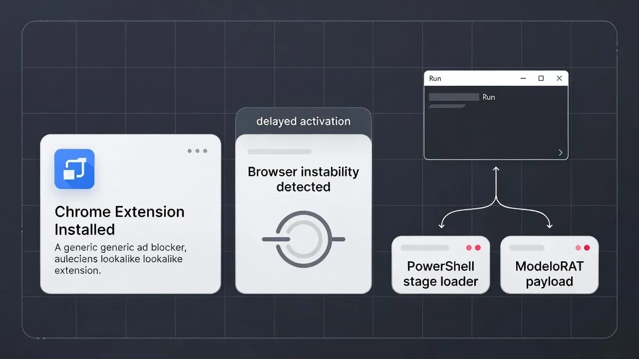 CrashFix Chrome Extension Campaign Delivers ModeloRAT via "ClickFix" Browser-Crash Lures