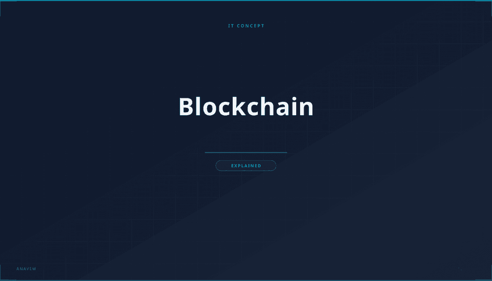 Abstract blockchain network visualization showing connected blocks and distributed nodes