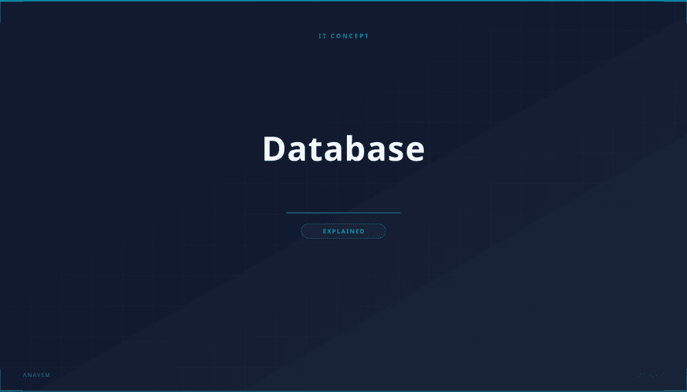 Digital visualization of database storage with interconnected data flows and server infrastructure