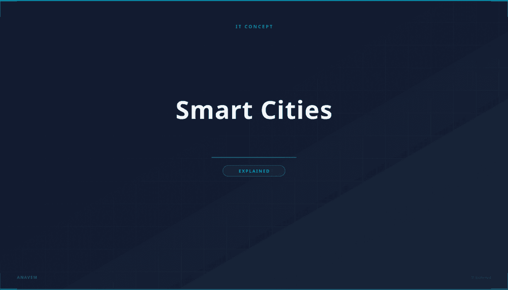 Smart city visualization showing connected urban infrastructure with digital data networks