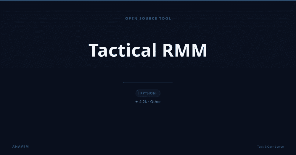 Tactical RMM dashboard interface showing system monitoring and remote management capabilities