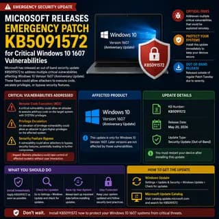 Illustration for Microsoft Releases Emergency Patch KB5091572 for Critical Windows 10 1607 Vulnerabilities