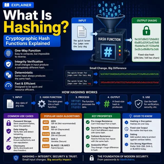 A cryptographic hash function converting input data into a fixed-length hash for integrity checks, password protection.