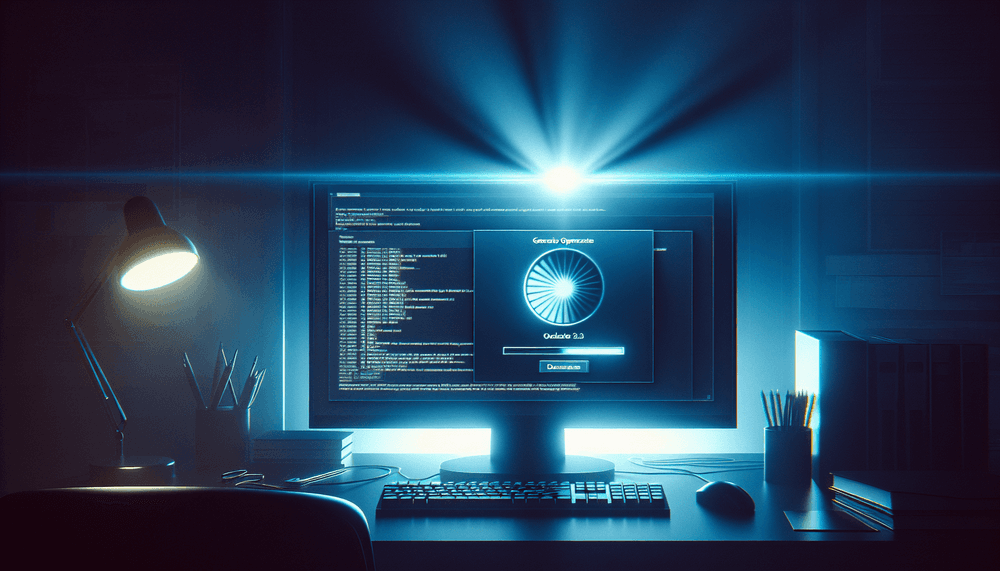 Windows Update screen showing security patches being installed on computer monitor