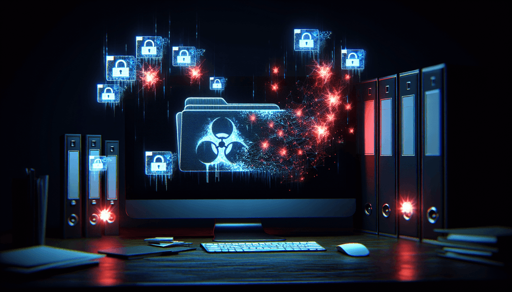 Corrupted ZIP files with malicious code emerging on computer screen