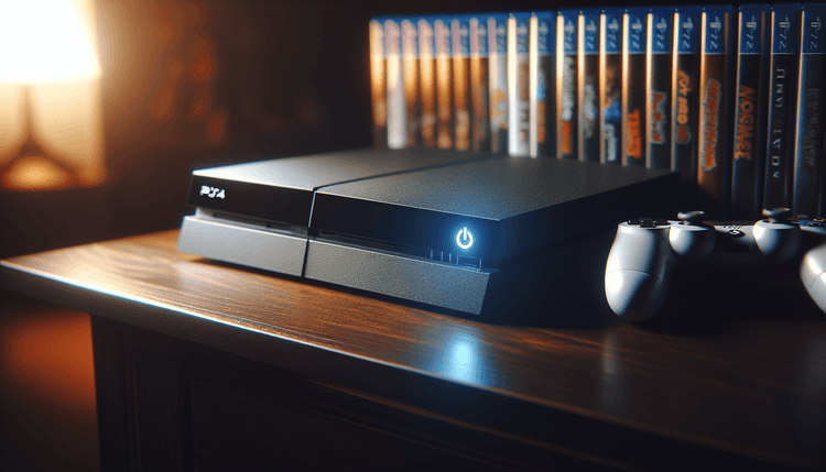 Xbox Series X console with Xbox 360 game cases on entertainment center