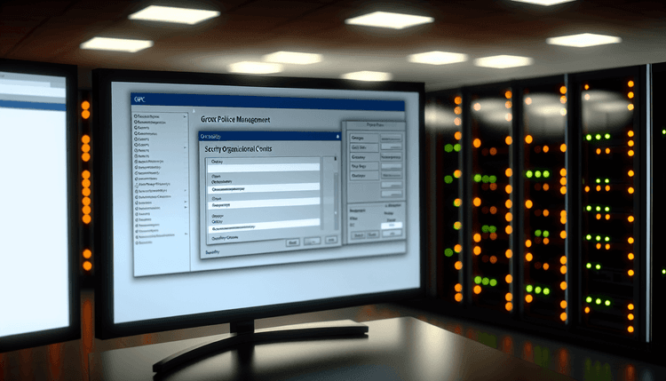 IT administrator configuring Group Policy session locking in Active Directory management console