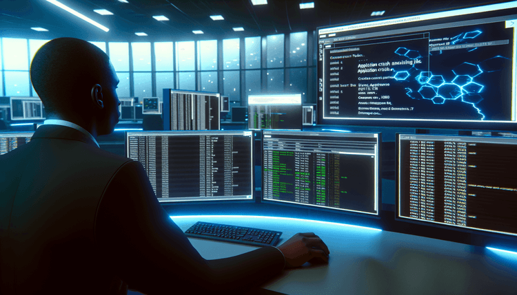 Windows Event Viewer displaying Event ID 1000 application crash logs on a system monitoring workstation
