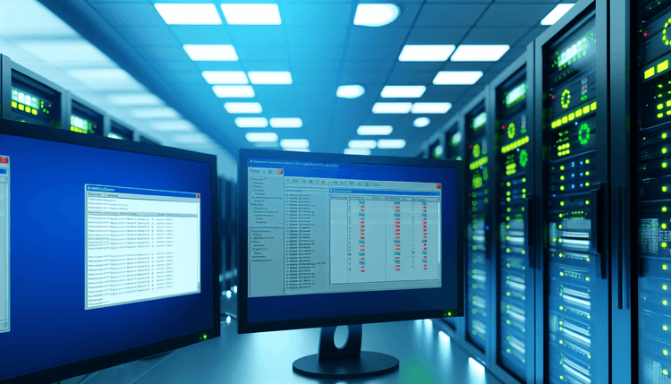 Windows Services management console displaying service status and error indicators on server monitoring setup