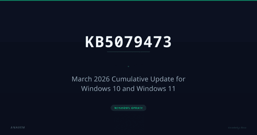 KB5079473 — Mise à jour cumulative de mars 2026 pour Windows 10 et Windows 11