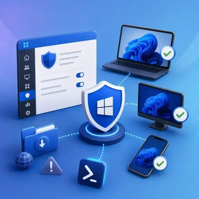 Microsoft Defender SmartScreen configured through Microsoft Intune.