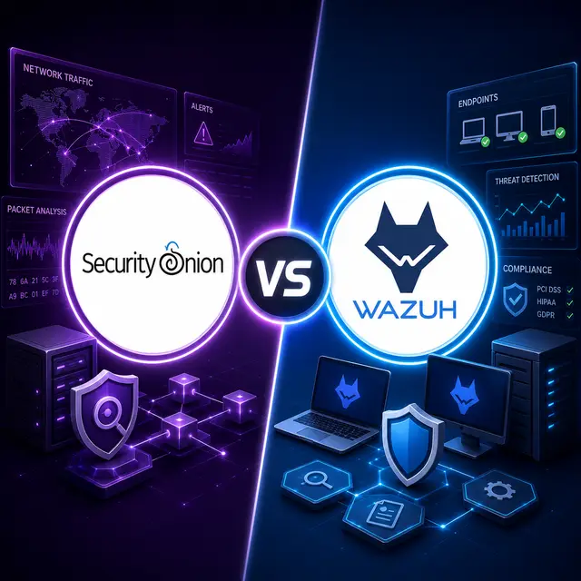 Security Onion and Wazuh, with network traffic analysis, endpoint monitoring, threat detection, compliance.
